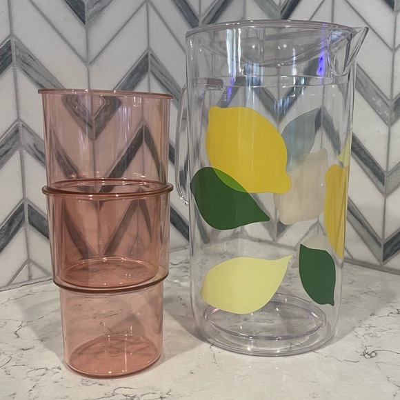 Kate Spade Lemon Pitcher and Glasses - Picture 3 of 4